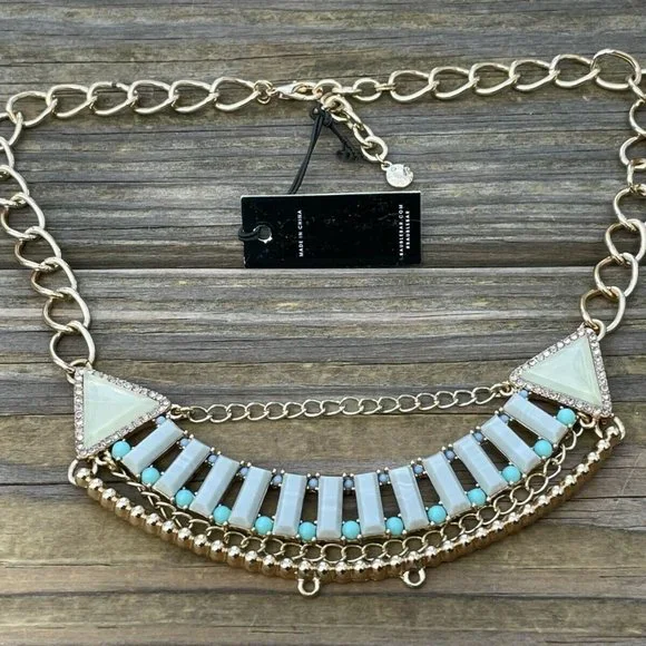 Baublebar Women Necklace Rope Chunky Statement Gold Tone Necklace Jewelry - Picture 2 of 9